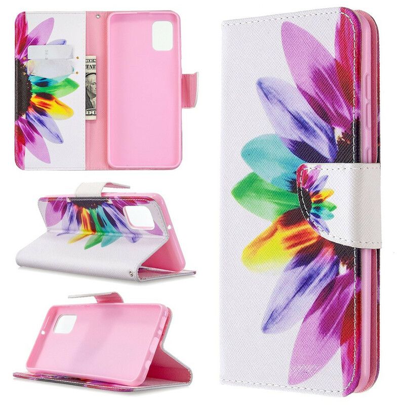 Kožené Puzdro Samsung Galaxy A31 Akvarelový Kvet