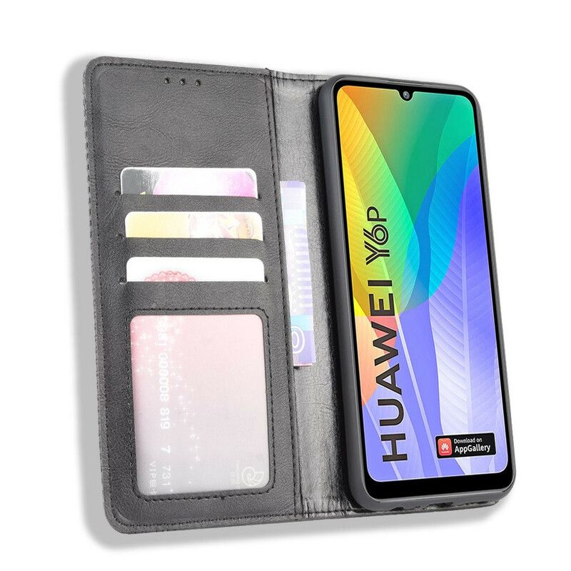 Flipové Puzdro Huawei Y6p Kožené Puzdro Štylizovaný Efekt Vintage Kože