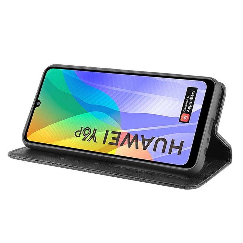 Flipové Puzdro Huawei Y6p Kožené Puzdro Štylizovaný Efekt Vintage Kože