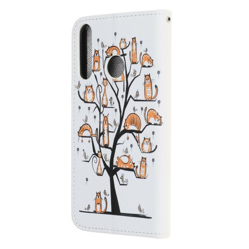 Kožené Puzdro Huawei Y6p Funky Mačky S Popruhom