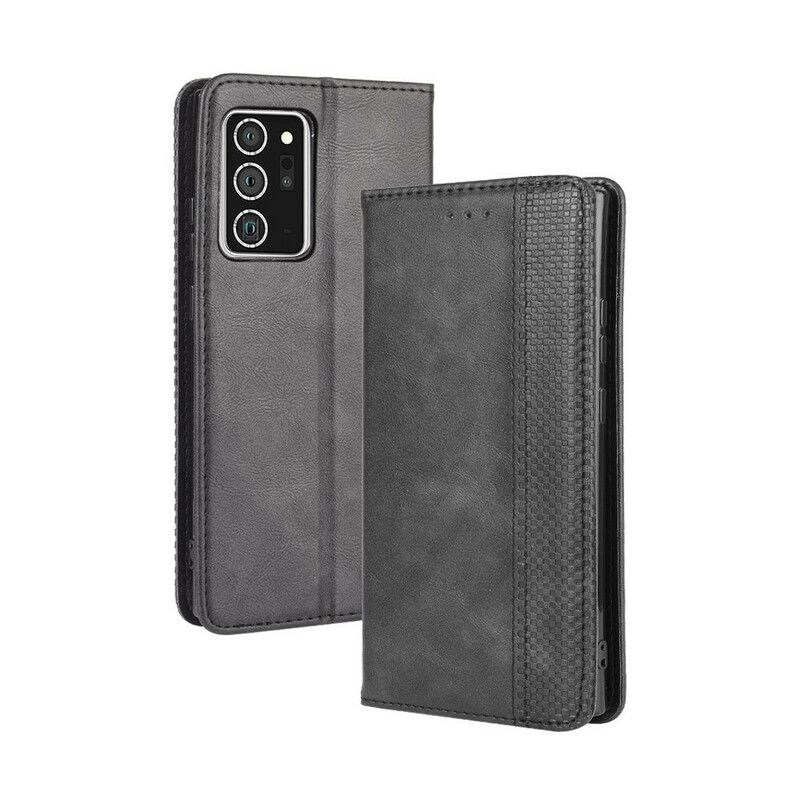 Flipové Puzdro Samsung Galaxy Note 20 Kožené Puzdro Štylizovaný Efekt Vintage Kože