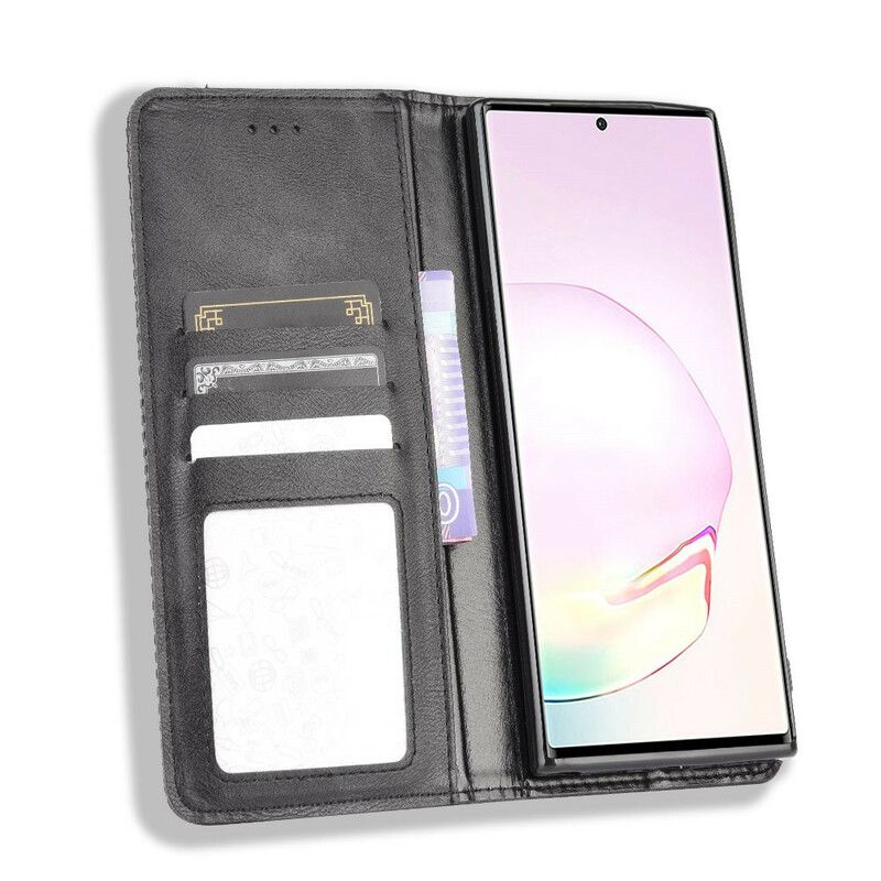 Flipové Puzdro Samsung Galaxy Note 20 Kožené Puzdro Štylizovaný Efekt Vintage Kože