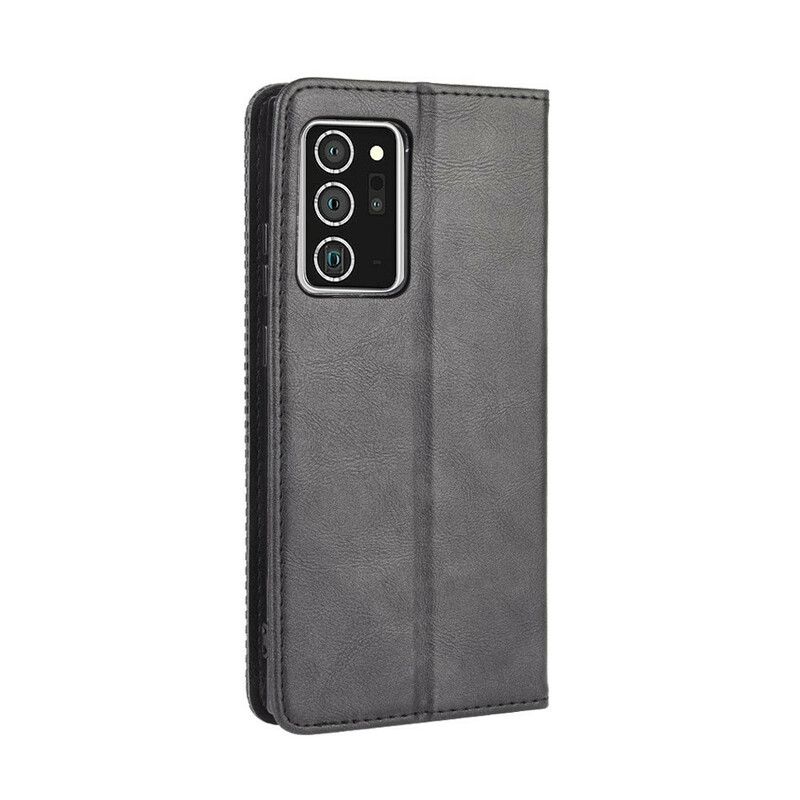 Flipové Puzdro Samsung Galaxy Note 20 Kožené Puzdro Štylizovaný Efekt Vintage Kože
