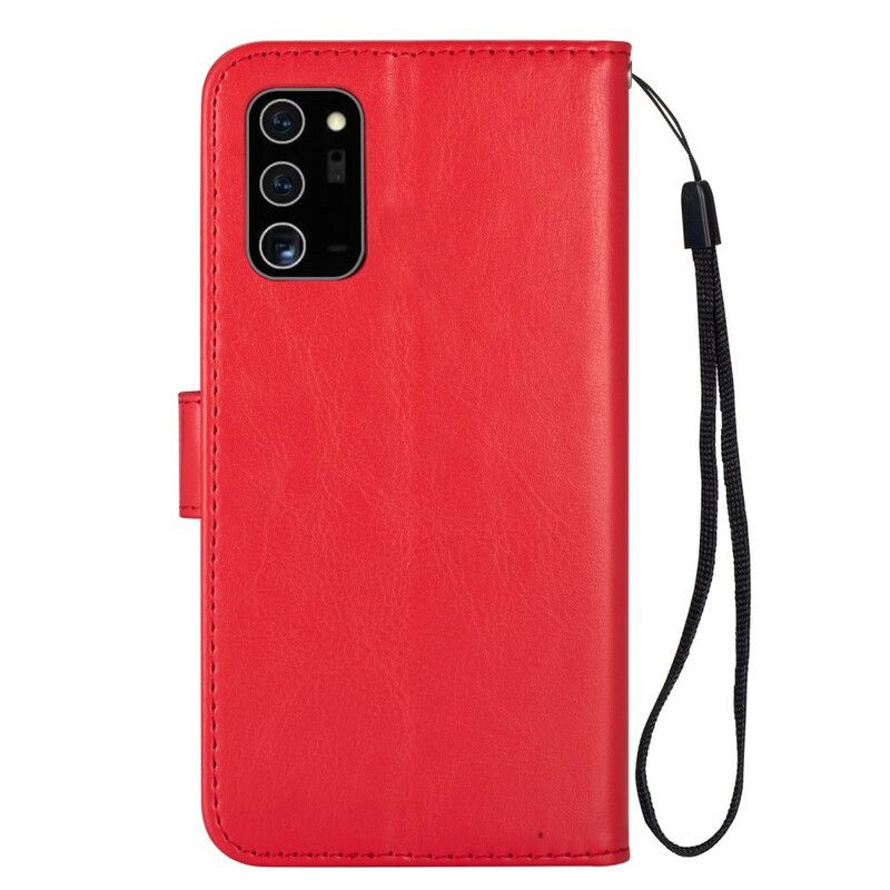 Kožené Puzdro Samsung Galaxy Note 20 Jednofarebný Remienok Série