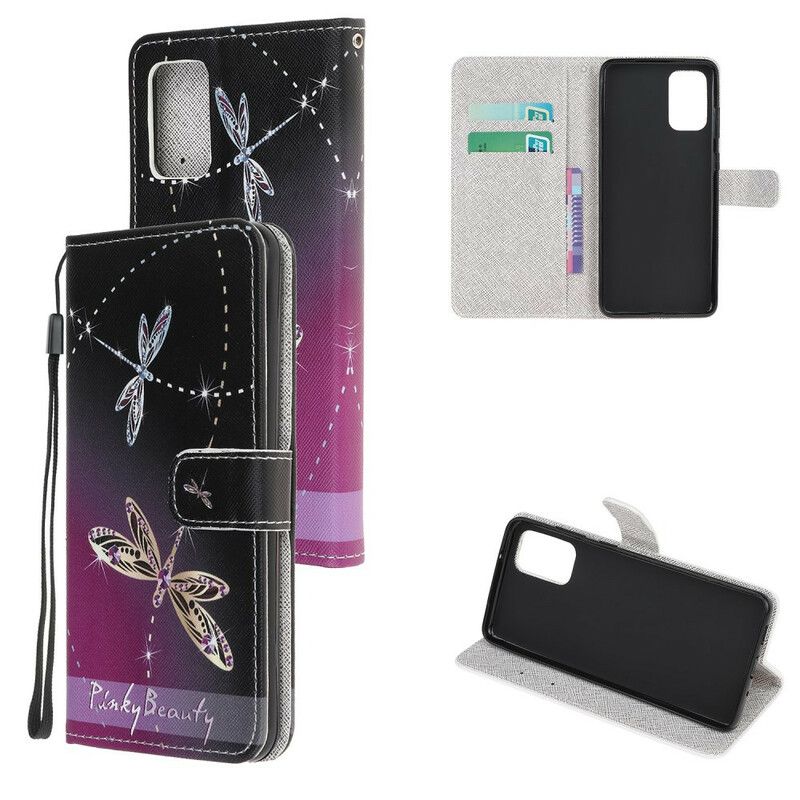 Kožené Puzdro Samsung Galaxy Note 20 Strappy Vážky