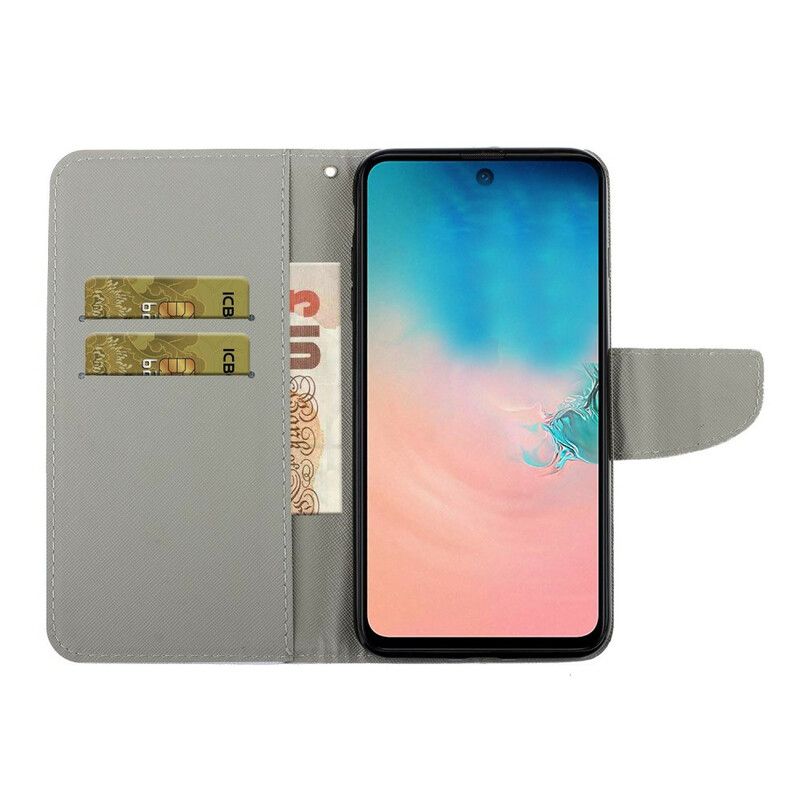 Peňaženkový Kryt Samsung Galaxy Note 20 Romantická Ruža S Remienkom