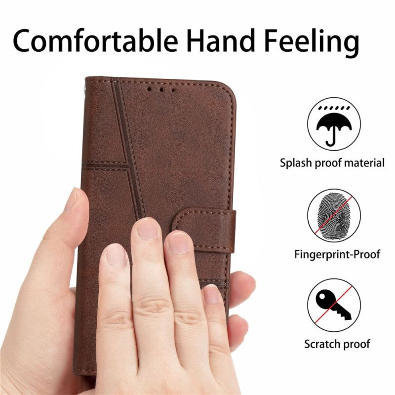 Kožené Puzdro Vivo Y76 5G Efekt Remienky Geo Leather