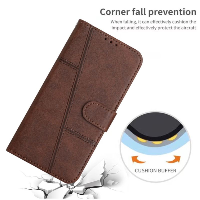Kožené Puzdro Vivo Y76 5G Efekt Remienky Geo Leather