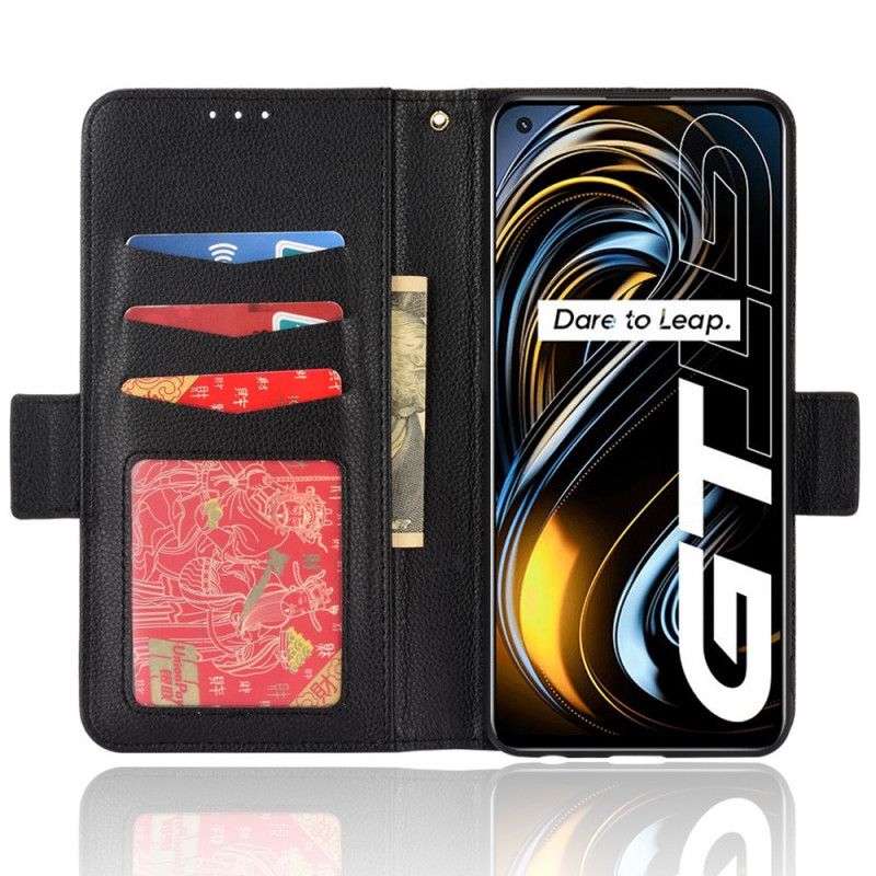 Kožené Puzdro Realme GT 5G Flipové Puzdro Klapka Double Litchi Nové Farby