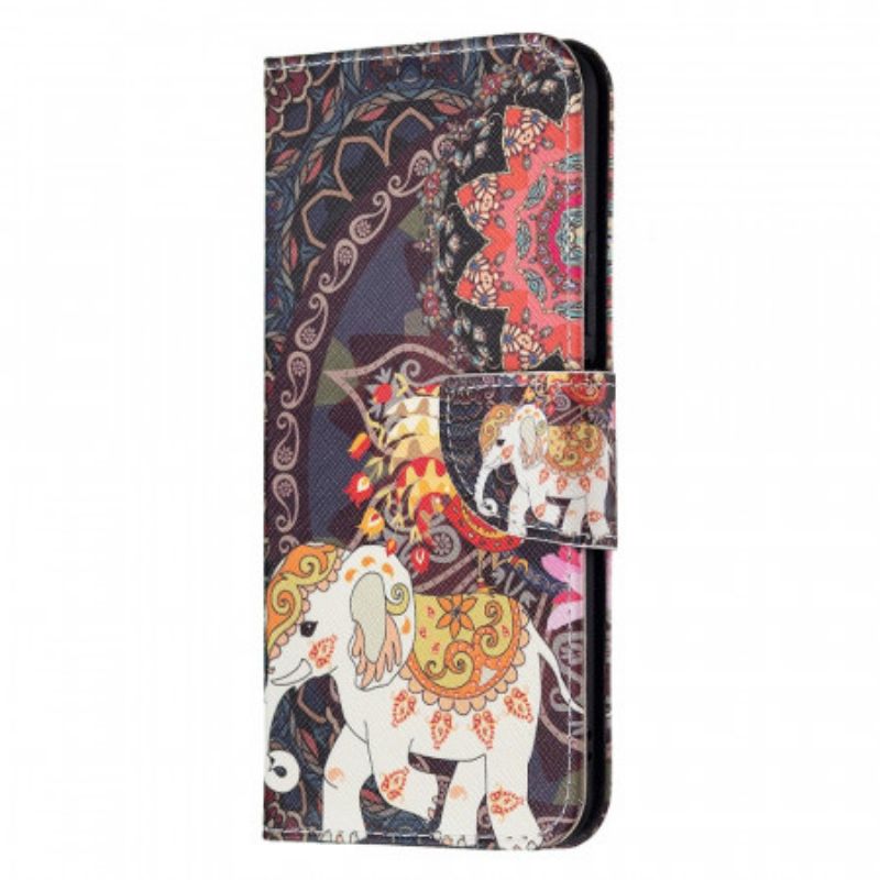 Kožené Puzdro Xiaomi Mi 11 Lite 4G / 5G / 5G NE Indické Slony