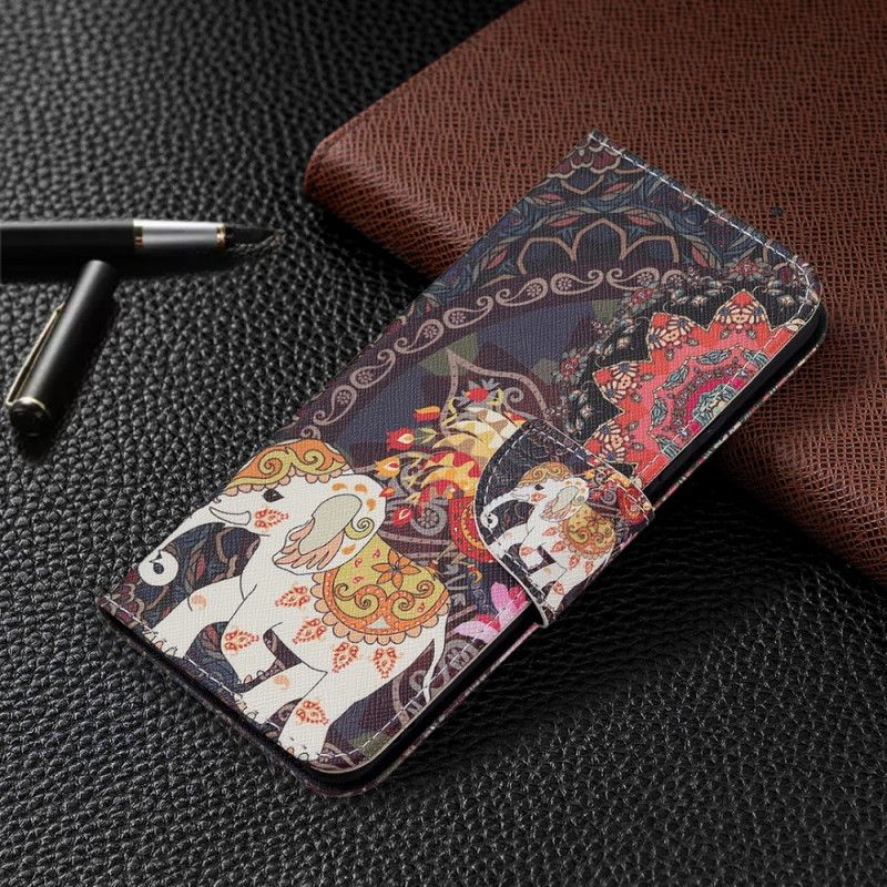 Kožené Puzdro Xiaomi Mi 11 Lite 4G / 5G / 5G NE Indické Slony
