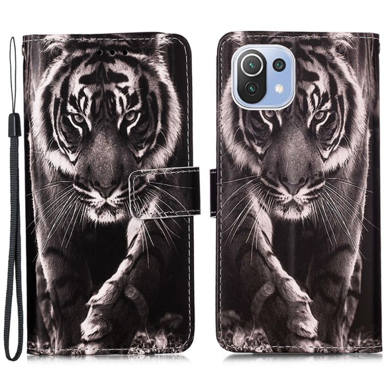 Kožené Puzdro Xiaomi Mi 11 Lite 4G / 5G / 5G NE Nočný Tiger