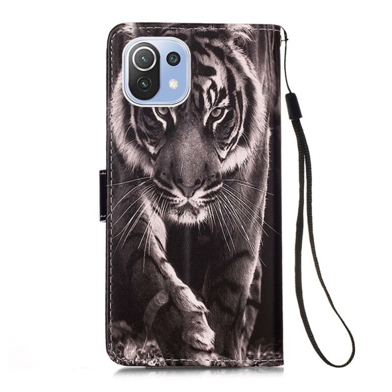 Kožené Puzdro Xiaomi Mi 11 Lite 4G / 5G / 5G NE Nočný Tiger
