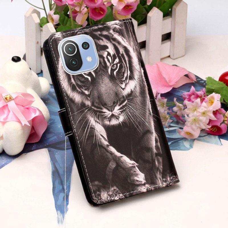 Kožené Puzdro Xiaomi Mi 11 Lite 4G / 5G / 5G NE Nočný Tiger