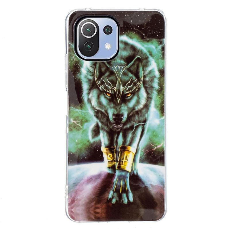 Kryt Xiaomi Mi 11 Lite 4G / 5G / 5G NE Fluorescenčný Vlk