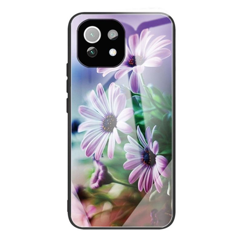 Kryt Xiaomi Mi 11 Lite 4G / 5G / 5G NE Kvety Z Tvrdeného Skla