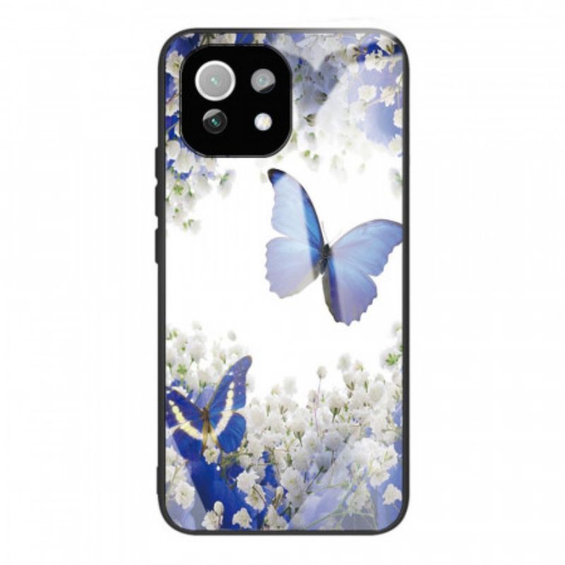 Kryt Xiaomi Mi 11 Lite 4G / 5G / 5G NE Tvrdené Sklo Blue Butterflies