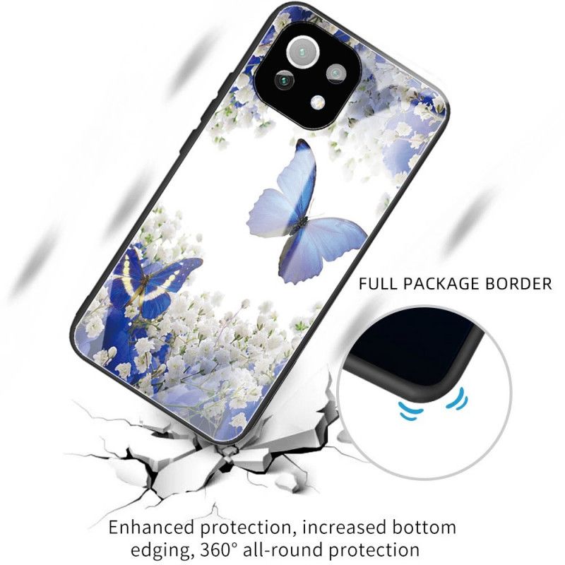 Kryt Xiaomi Mi 11 Lite 4G / 5G / 5G NE Tvrdené Sklo Blue Butterflies