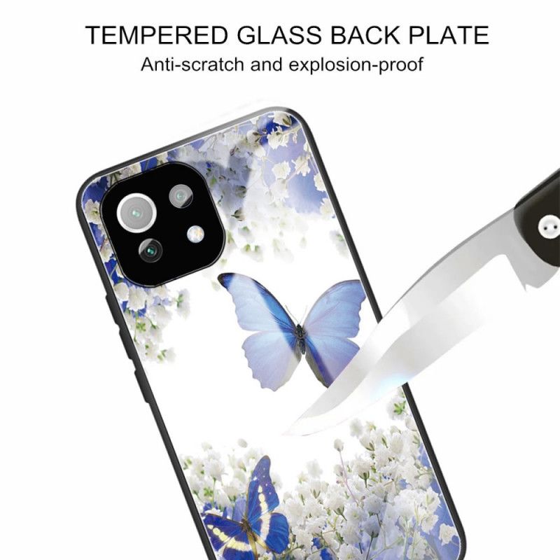 Kryt Xiaomi Mi 11 Lite 4G / 5G / 5G NE Tvrdené Sklo Blue Butterflies