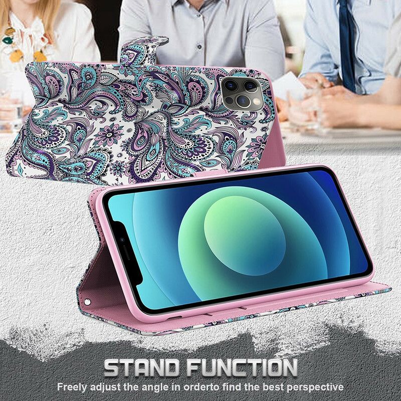 Kožené Puzdro Poco M3 Pro 5G Kvetinové Vzory