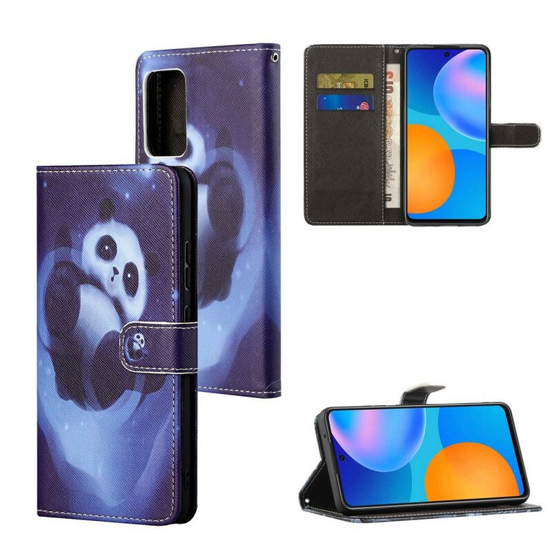 Kožené Puzdro Poco M3 Pro 5G Panda Space So Šnúrkou