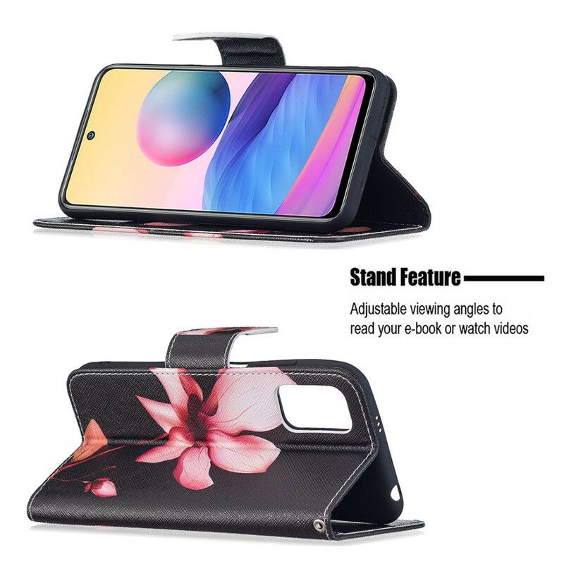 Kožené Puzdro Poco M3 Pro 5G Ružový Kvet