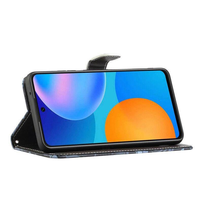 Kožené Puzdro Poco M3 Pro 5G Vlk S Lanyardom