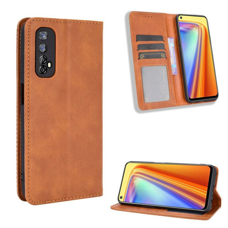 Flipové Puzdro Realme 7 Kožené Puzdro Štylizovaný Efekt Vintage Kože