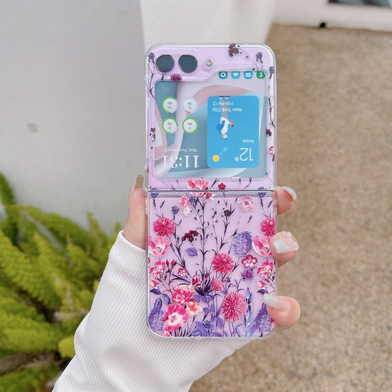 Kryt Samsung Galaxy Z Flip 5 Priehľadná Kvetinová