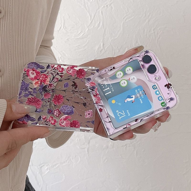 Kryt Samsung Galaxy Z Flip 5 Priehľadná Kvetinová