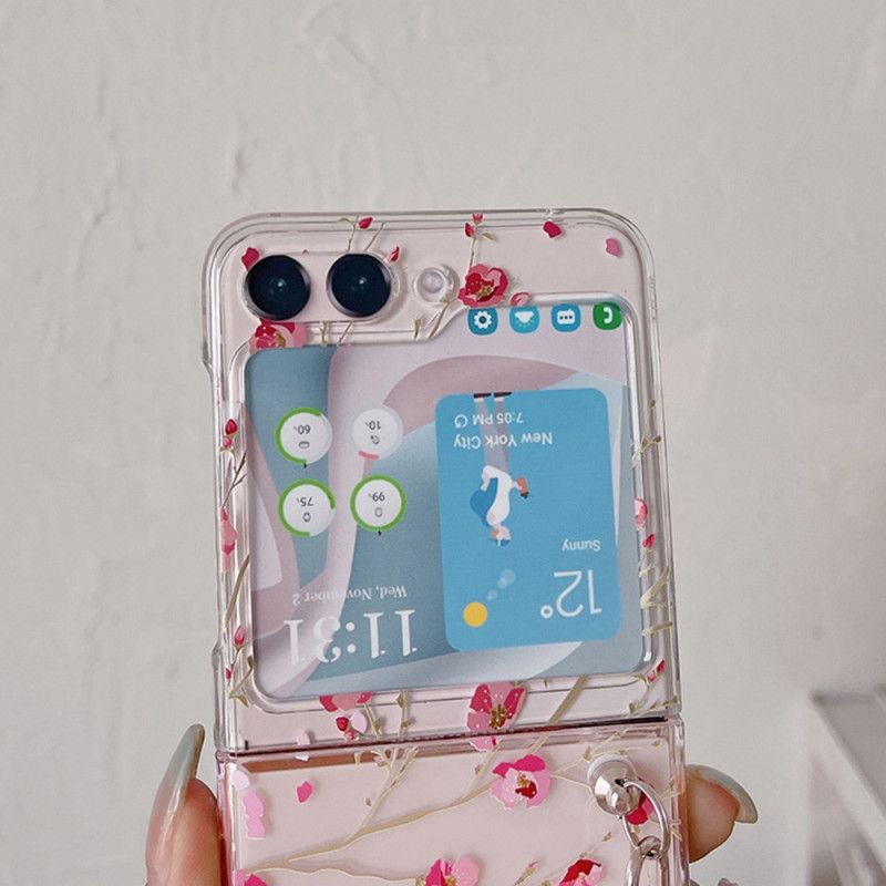 Kryt Samsung Galaxy Z Flip 5 Priehľadná Kvetinová