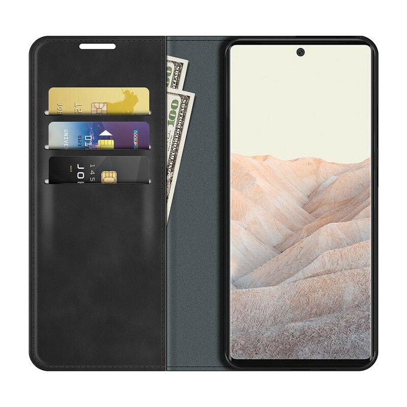 Flipové Puzdro Google Pixel 6 Pro Kožené Puzdro Dotyk Pokožky