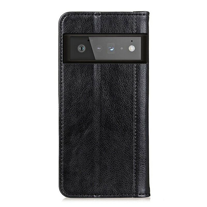 Flipové Puzdro Google Pixel 6 Pro Kožené Puzdro Farebné Prevedenie Delená Koža