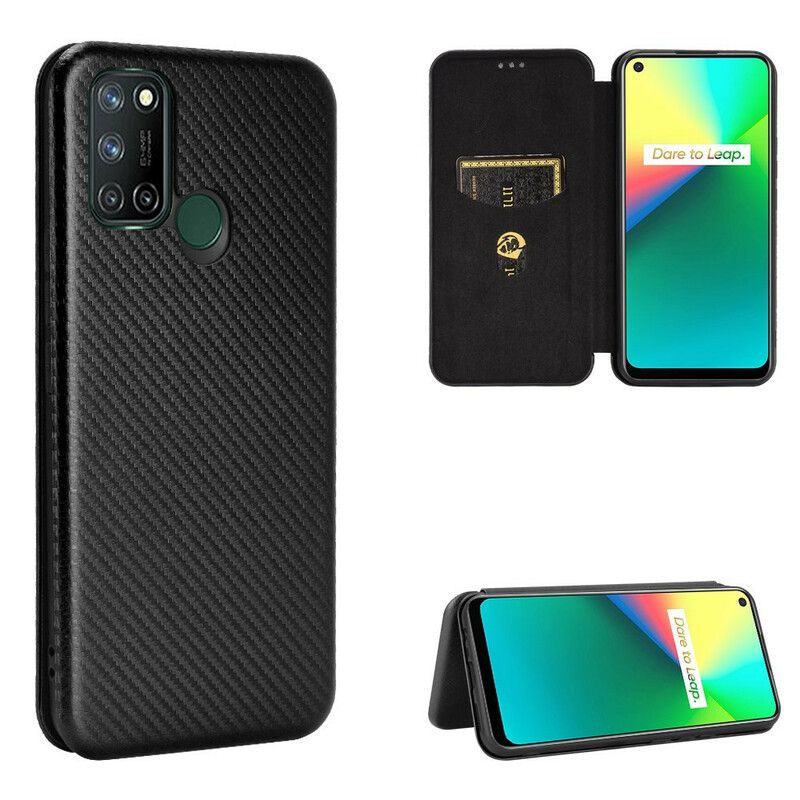 Flipové Puzdro Realme 7i Kožené Puzdro Silikónový Uhlík