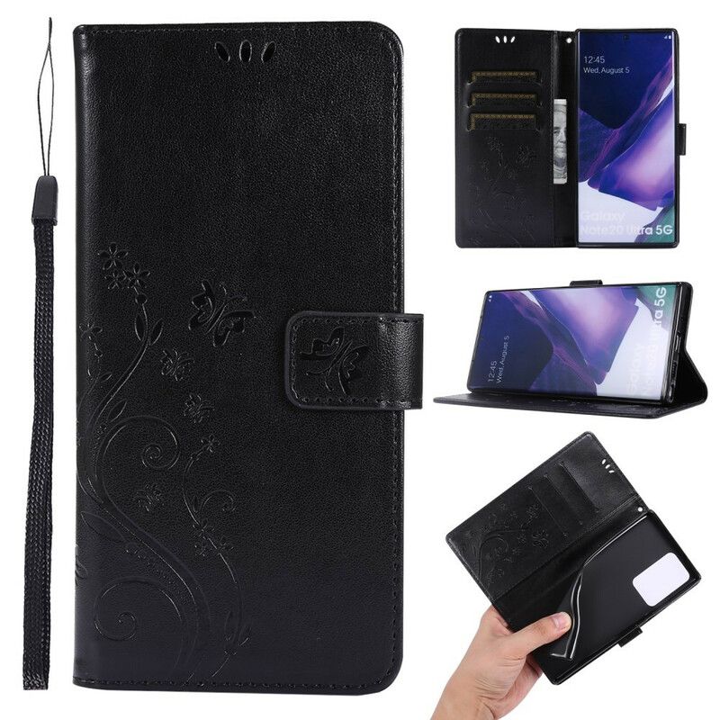 Flipové Puzdro Samsung Galaxy Note 20 Ultra Motýle Vo Vetre