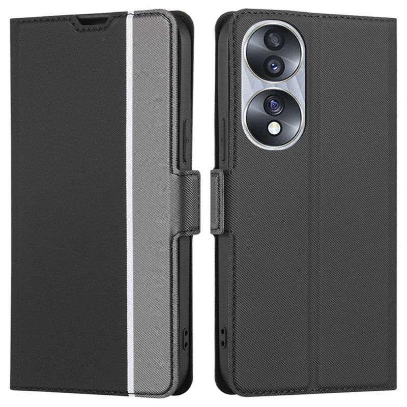 Kožené Puzdro Honor 70 Dvojfarebná Dvojitá Spona