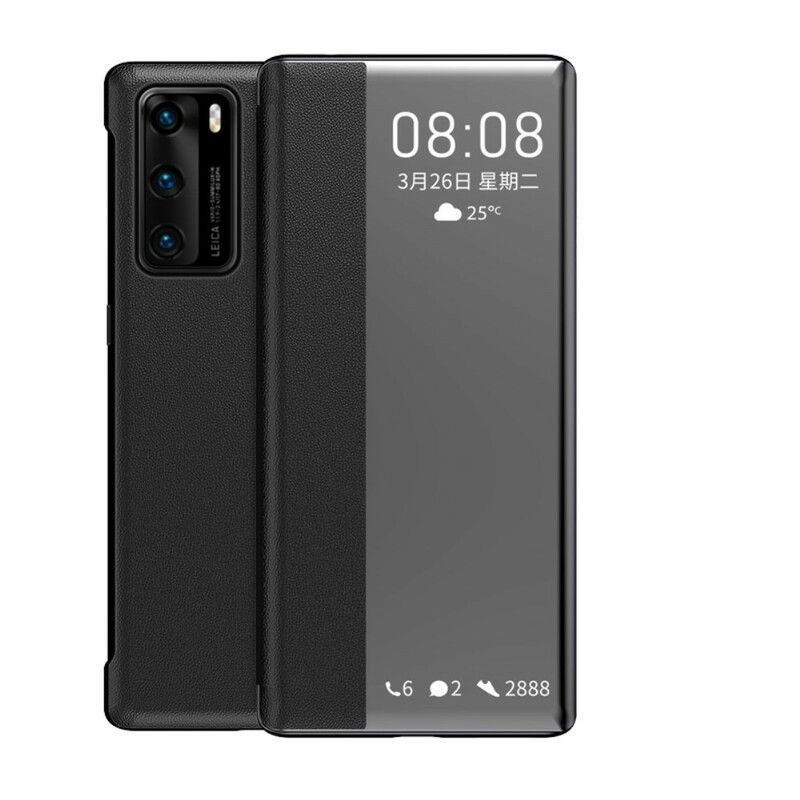 Kryt Huawei P40 Okno Z Umelej Kože