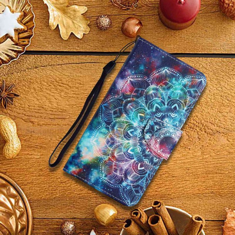 Kožené Puzdro Samsung Galaxy S24 Ultra 5g Kryt Na Mobil Hviezdna Obloha A Mandala S Popruhom