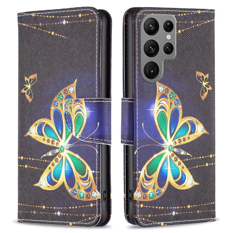 Kožené Puzdro Samsung Galaxy S24 Ultra 5g Motýlie Šperky