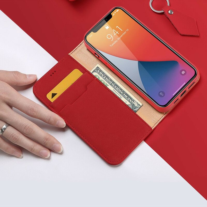 Flipové Puzdro iPhone 12 Pro Max Kožené Puzdro Séria Prianí Dux-ducis