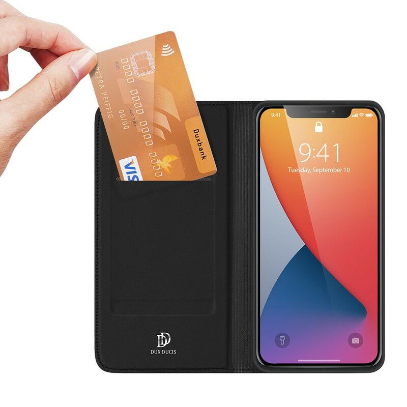 Flipové Puzdro iPhone 12 Pro Max Kožené Puzdro Skin Pro Series Dux Ducis