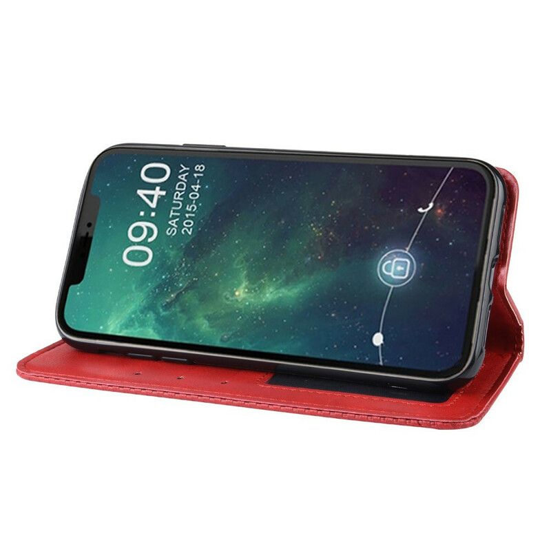 Flipové Puzdro iPhone 12 Pro Max Kožené Puzdro Štylizovaný Efekt Vintage Kože