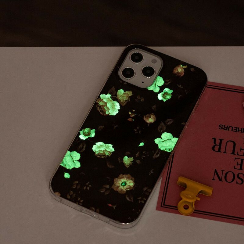 Kryt iPhone 12 Pro Max Fluorescenčná Kvetinová Séria