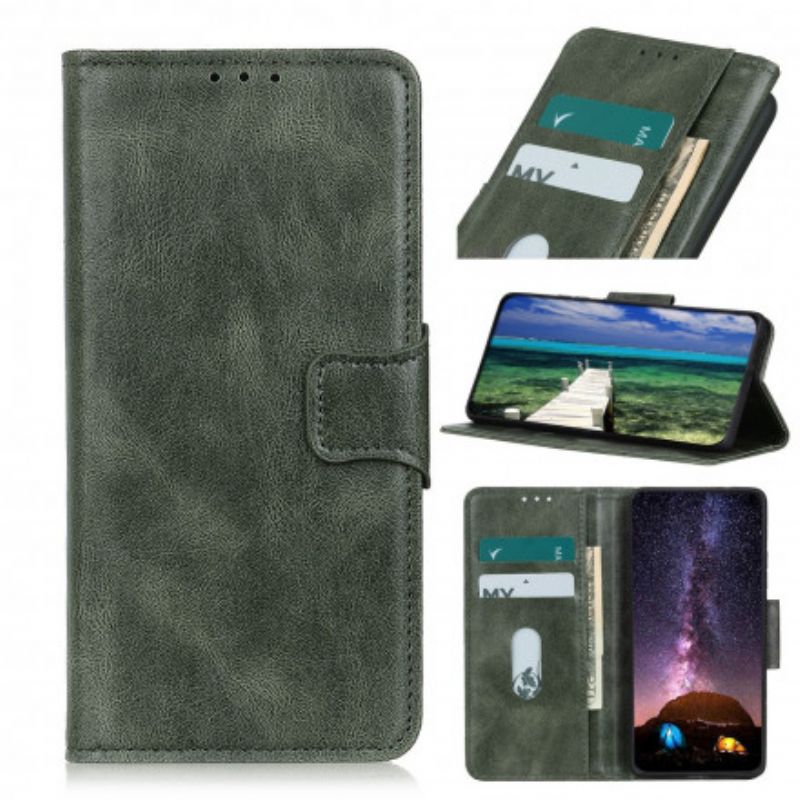 Kožené Puzdro Oppo A54 5G / A74 5G Obojstranná Spona S Koženým Efektom