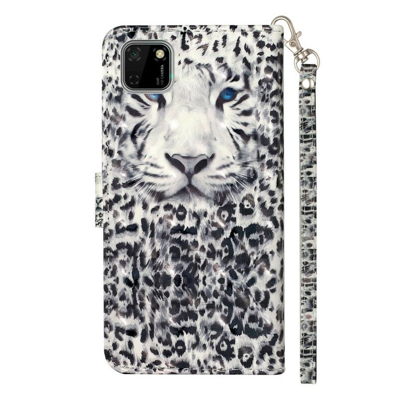 Flipové Puzdro Huawei Y5p Bodové Svetlá Tiger Light Strap