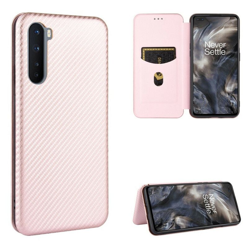 Flipové Puzdro OnePlus Nord Kožené Puzdro Farebný Uhlíkový Silikón
