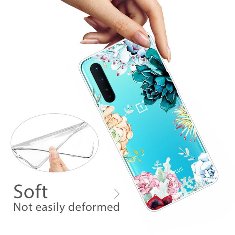 Kryt OnePlus Nord Bezšvové Akvarelové Kvety
