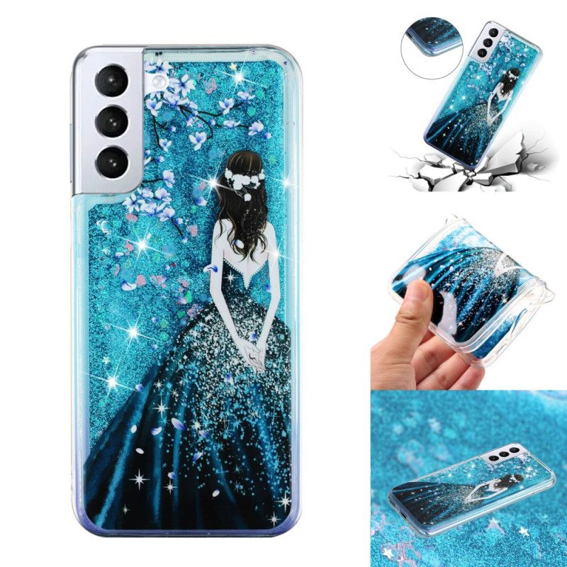 Kryt Samsung Galaxy S24 Plus 5g Blue Girl Glitter Liquid