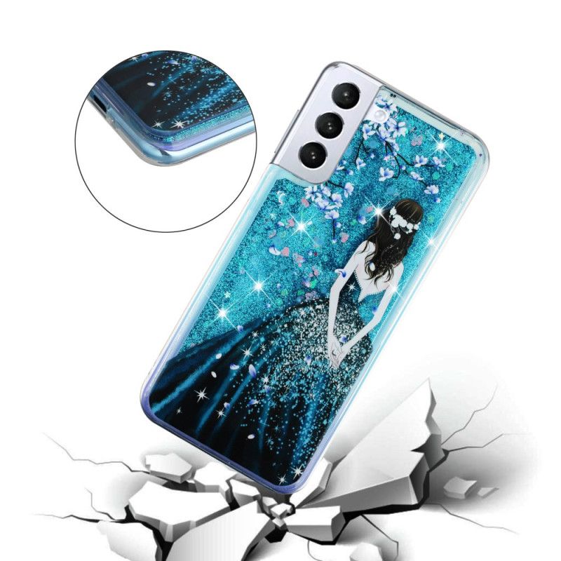 Kryt Samsung Galaxy S24 Plus 5g Blue Girl Glitter Liquid