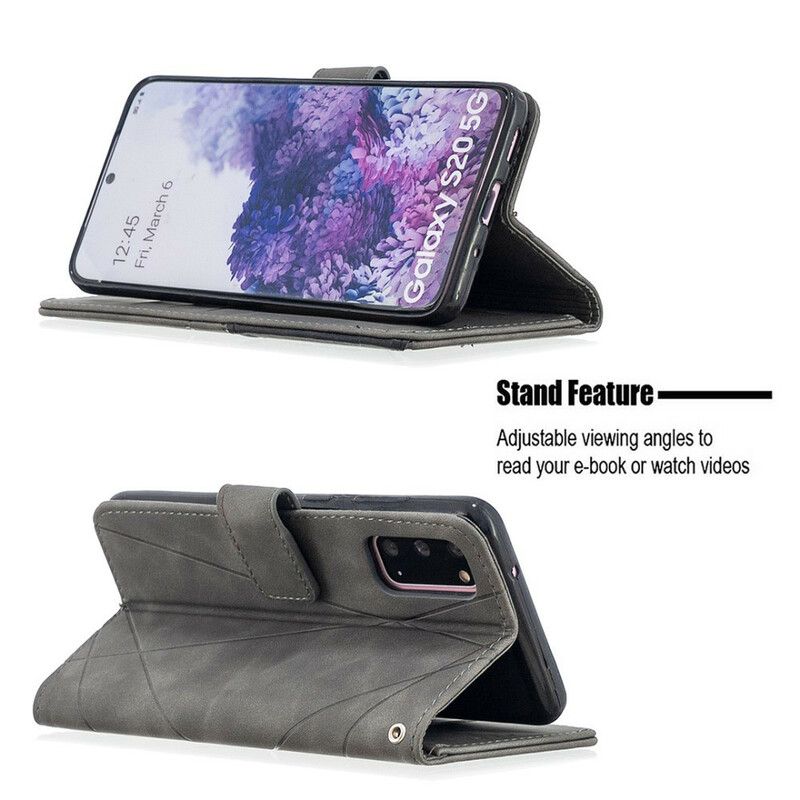 Kožené Puzdro Samsung Galaxy S20 Farebné Trojuholníky Binfen